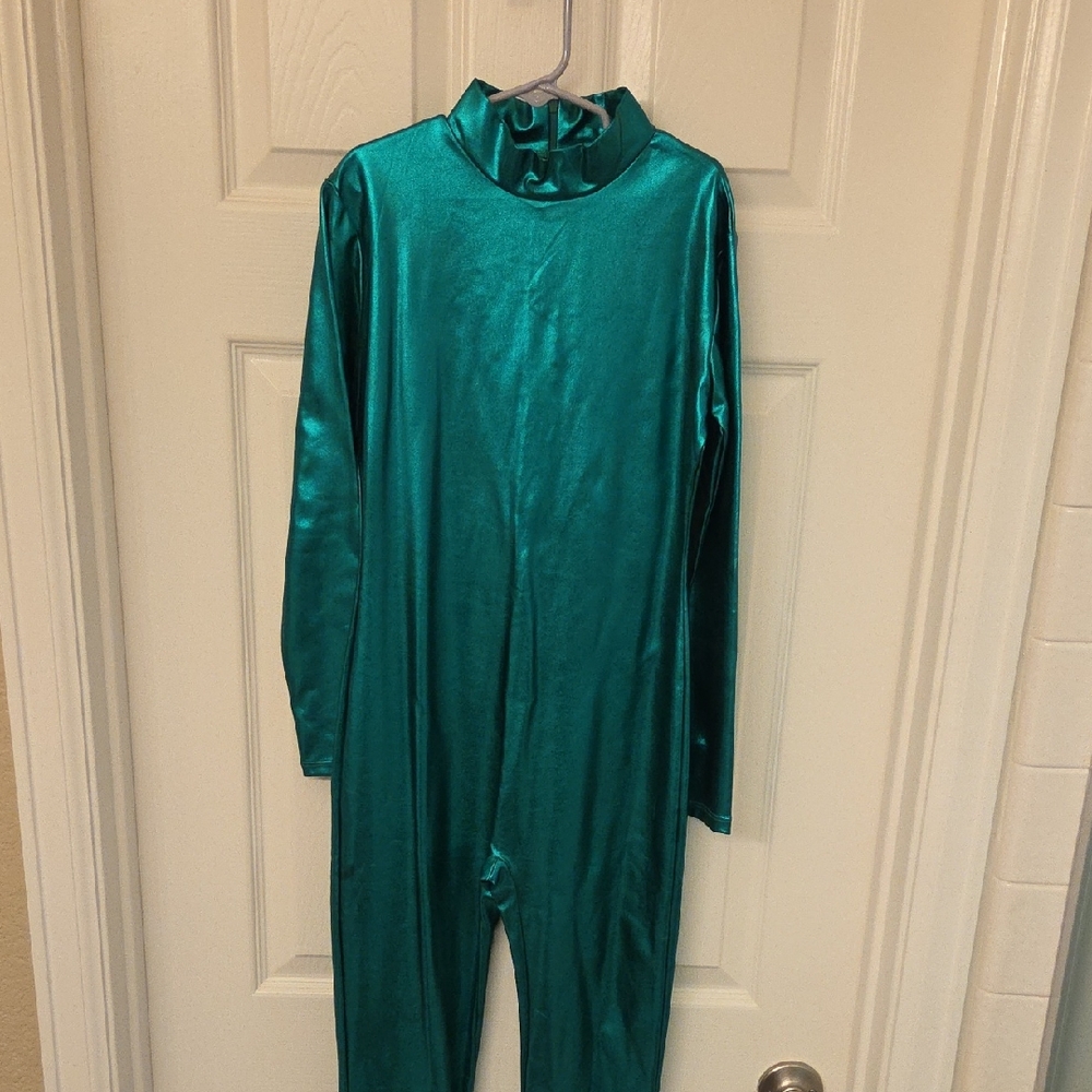 Shiny Teal Full-Body Jumpsuit Size XL